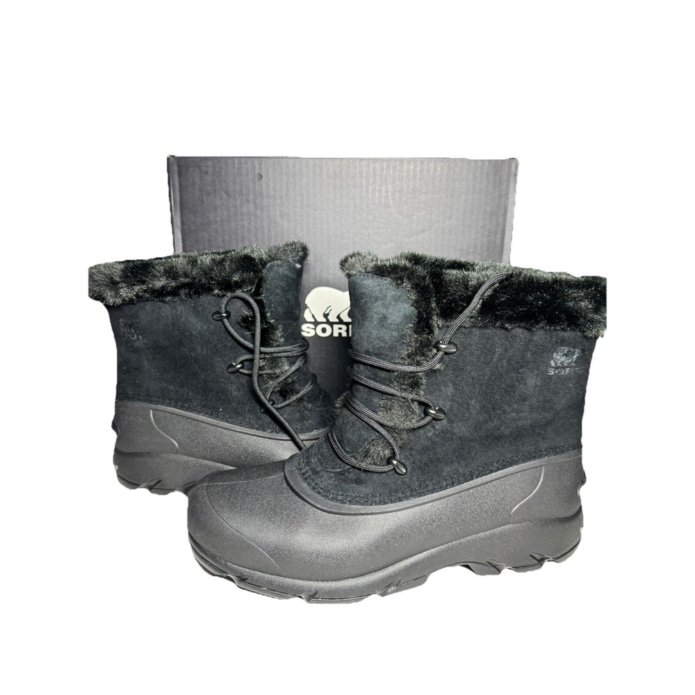 Womens Sorel Sueded‎ Winter Boots Black Snow Angel Size 9 NEW IN BOX